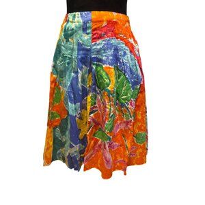 Lauren Ralph Lauren Womens Multi-Color Abstract Pleated Artsy Skirt Sz 6 Boho